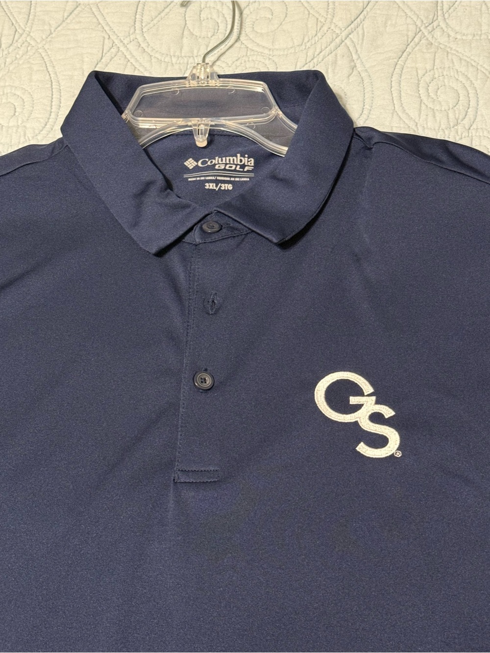Columbia Navy Polo with White Georgia Southern Logo